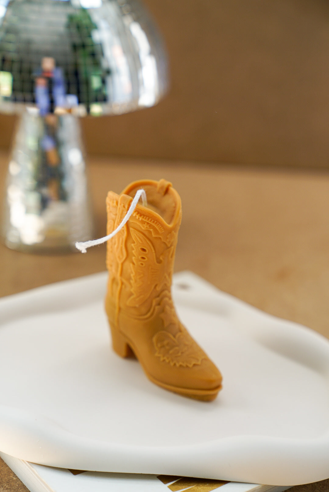 Brown Cowboy Boot Candle