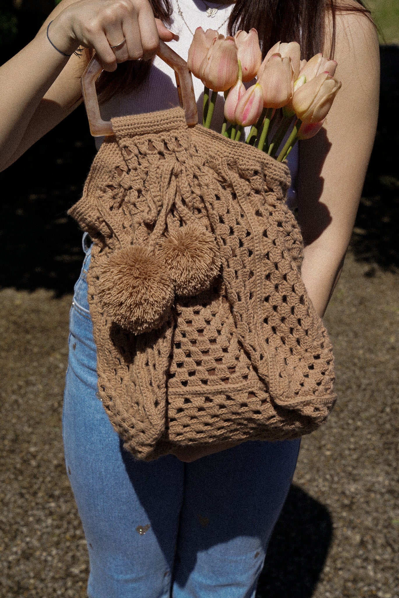 Brown Handcrafted Boho Tote Bag