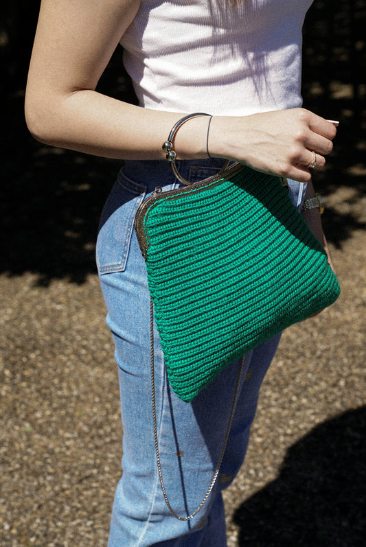 Green Handcrafted Day and Night Bag