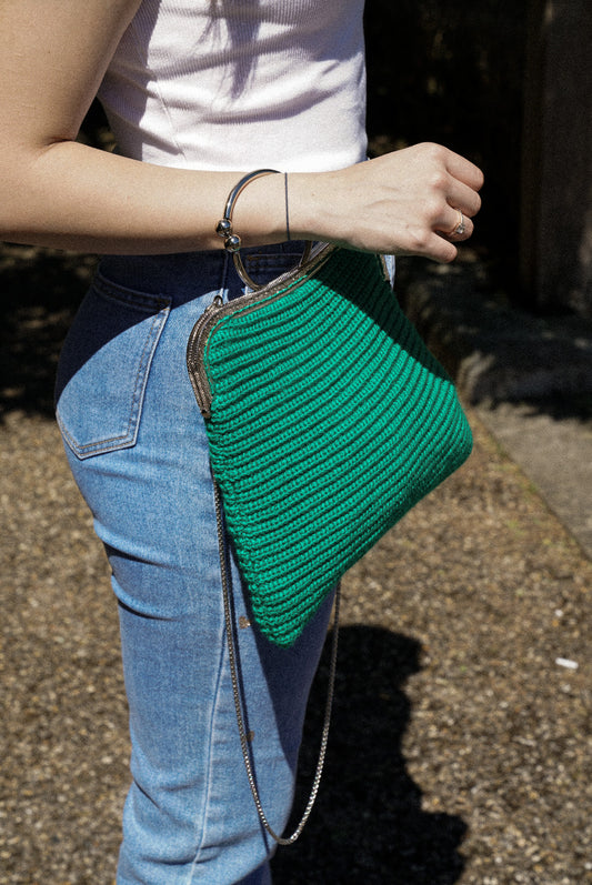 Green Handcrafted Day and Night Bag