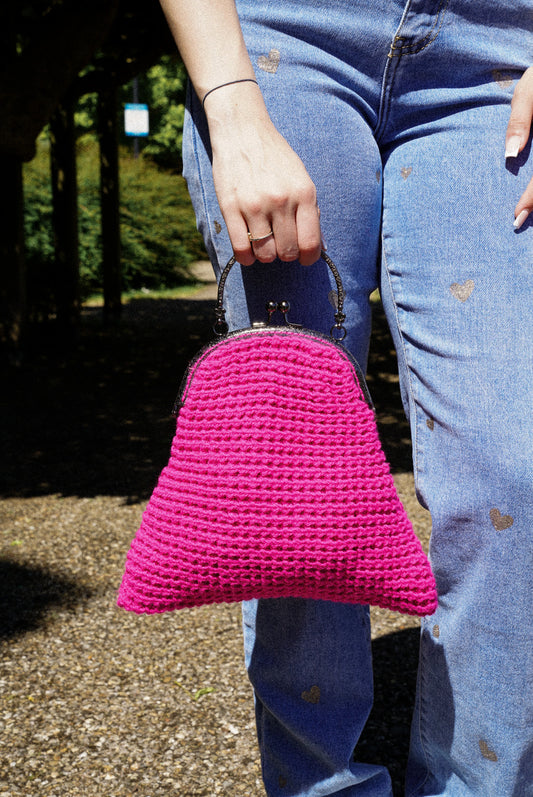 Small Pink Handcrafted Day and Night Bag