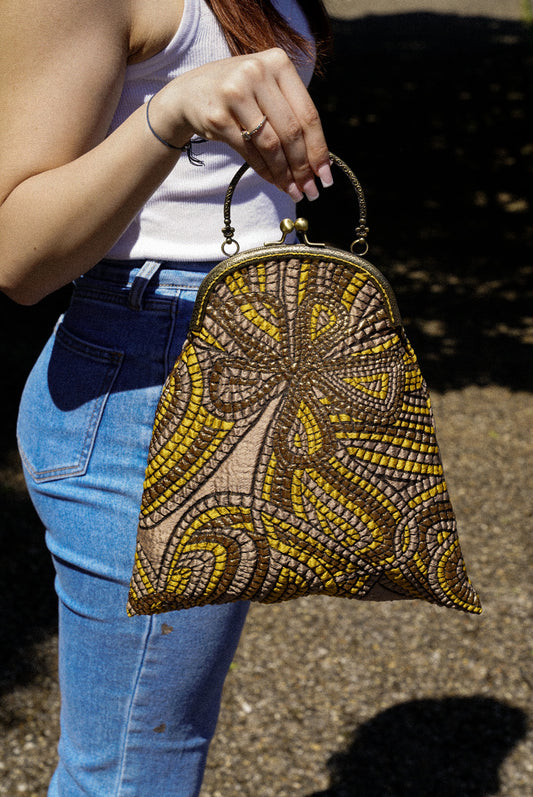 Golden Handcrafted Boho Day and Night Bag