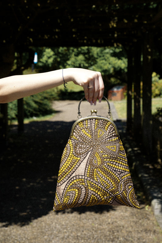 Golden Handcrafted Boho Day and Night Bag