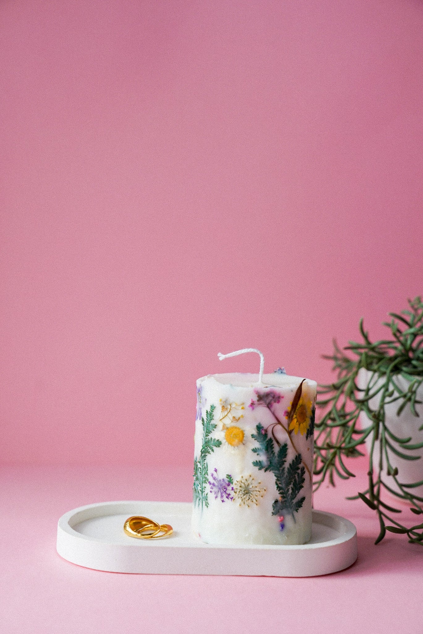 Rustic Handmade Botanical Dry Flowers Candles