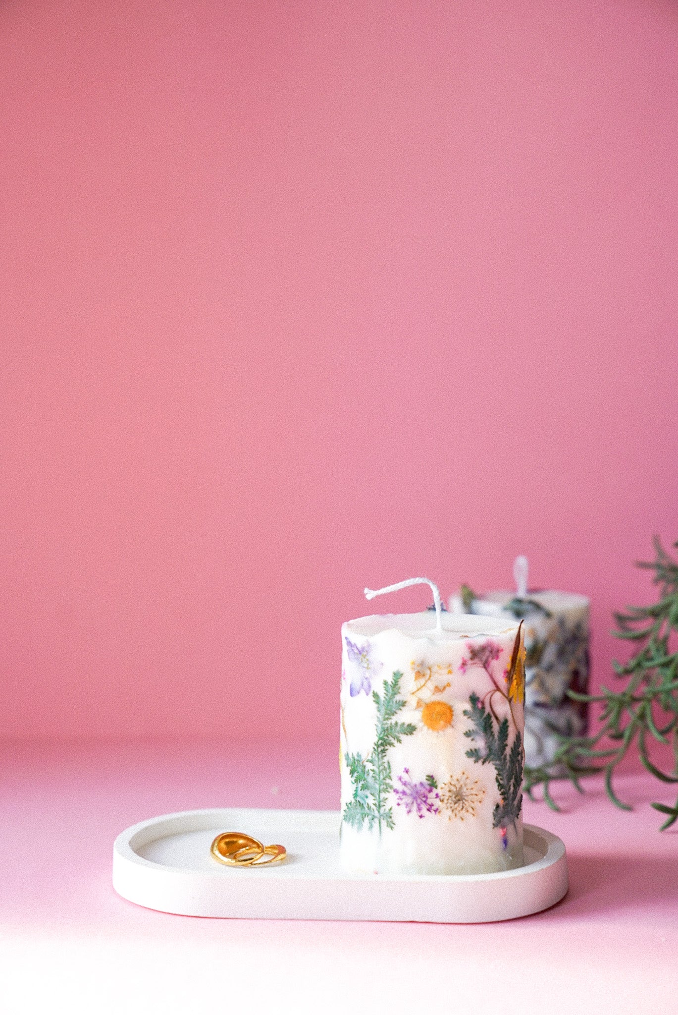 Rustic Handmade Botanical Dry Flowers Candles