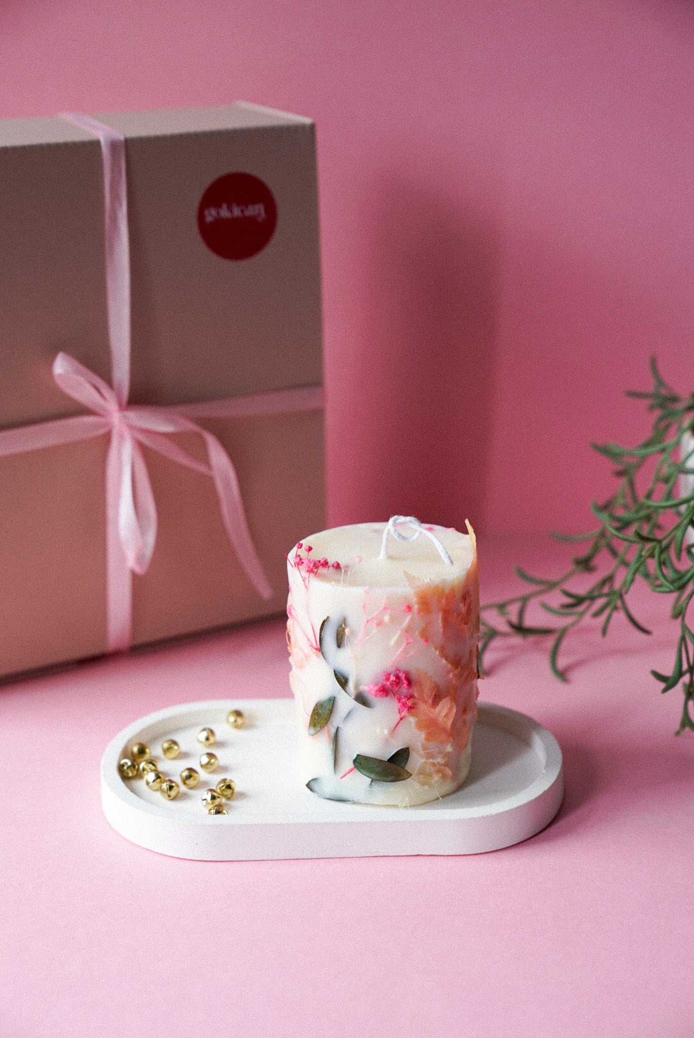 Rustic Handmade Botanical Dry Flowers Candles