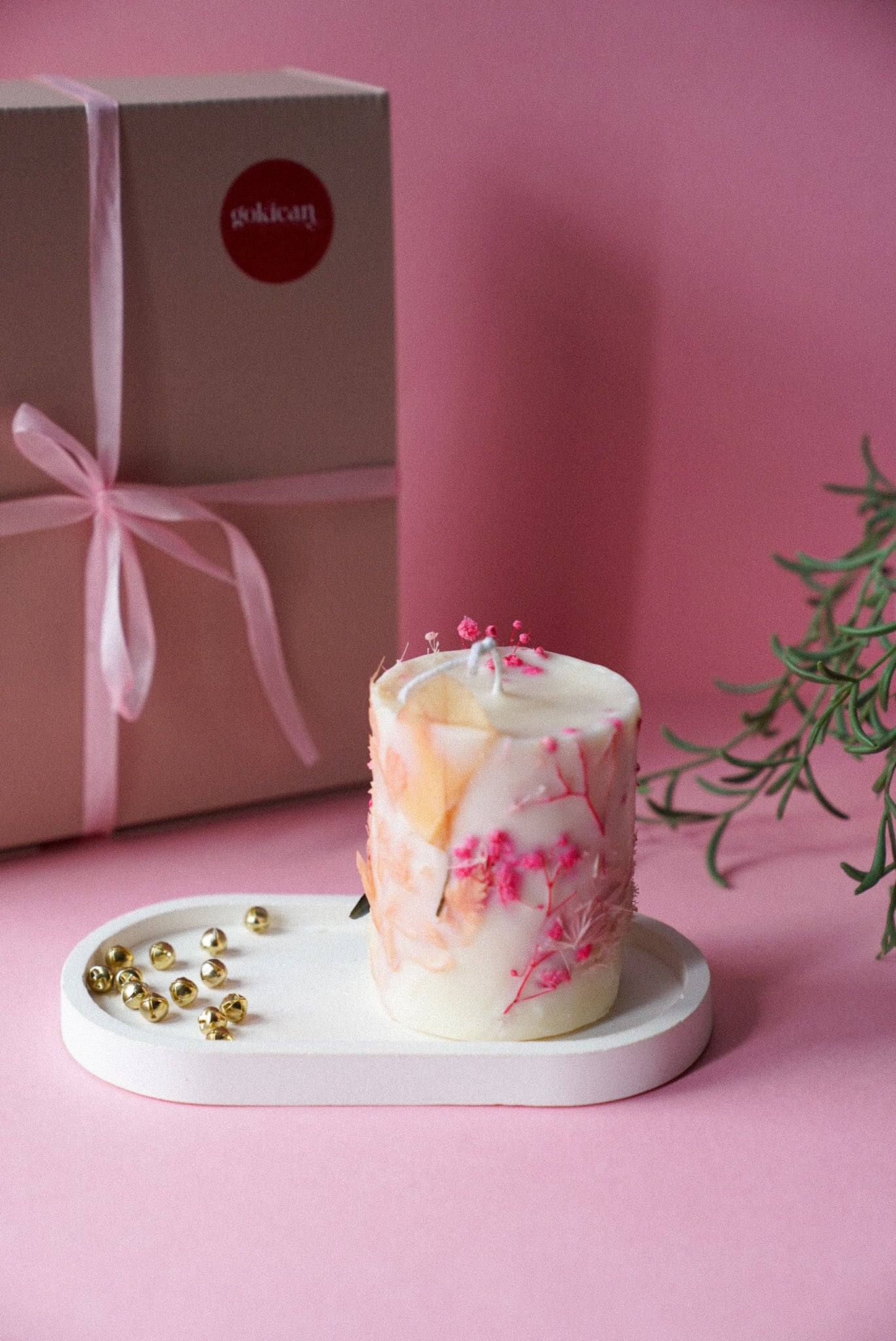 Rustic Handmade Botanical Dry Flowers Candles