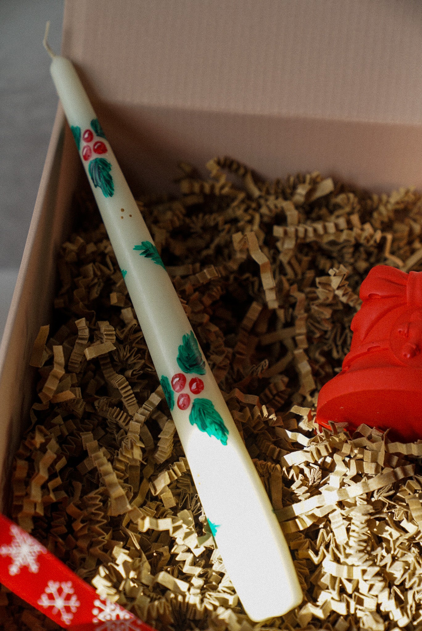 Festive Hand Painted Taper Candles