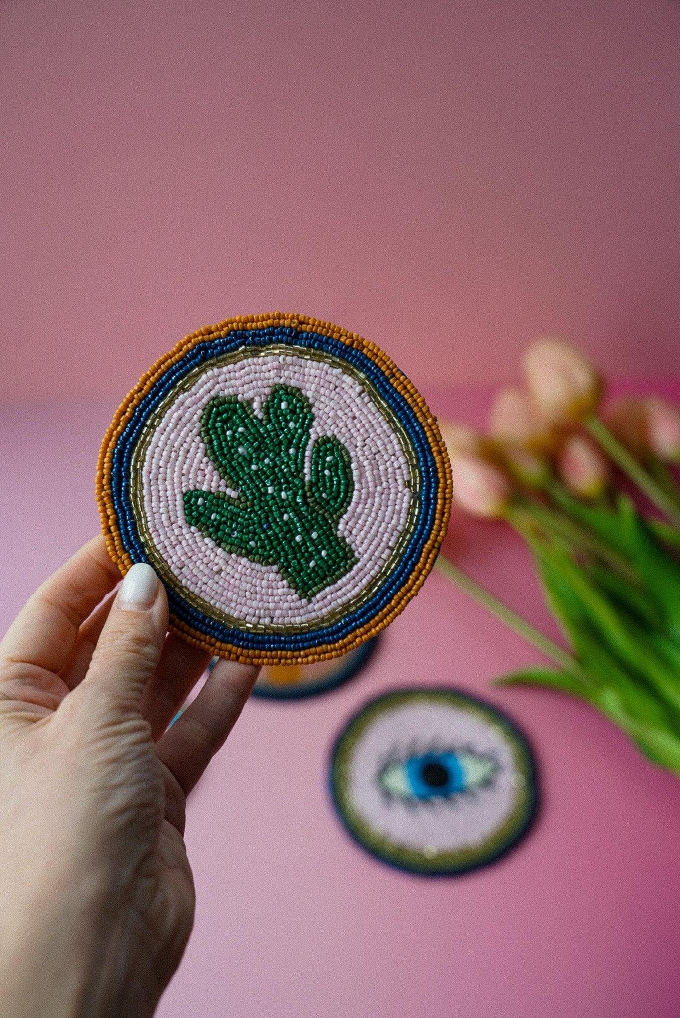 Icon Beaded Coasters Set of 4