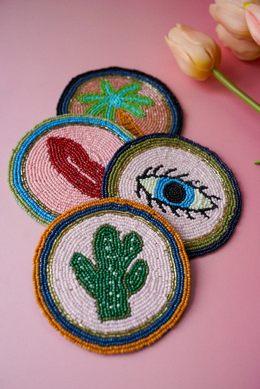 Icon Beaded Coasters Set of 4