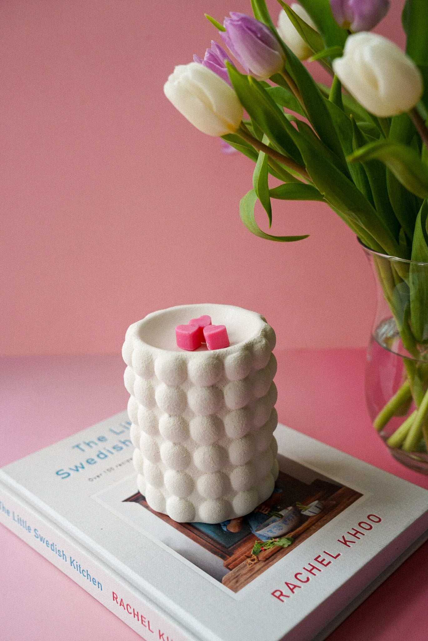 Cream Speckle Bubble Oil Burner and Wax Warmer