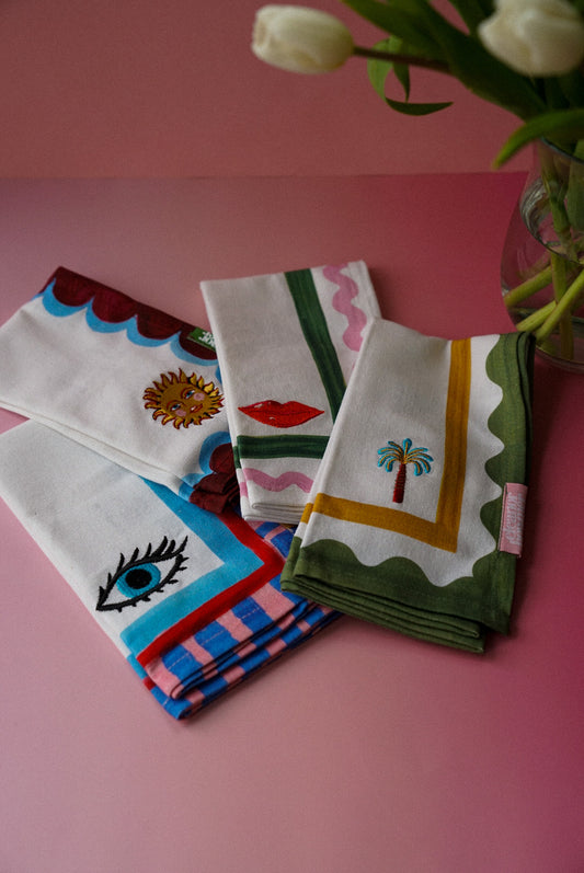 Set of Four Icon Napkins