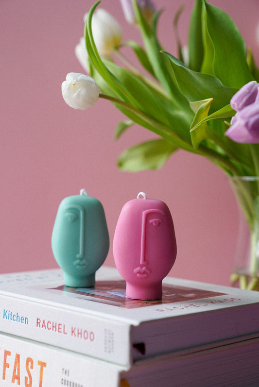 Abstract Picasso Face Candle