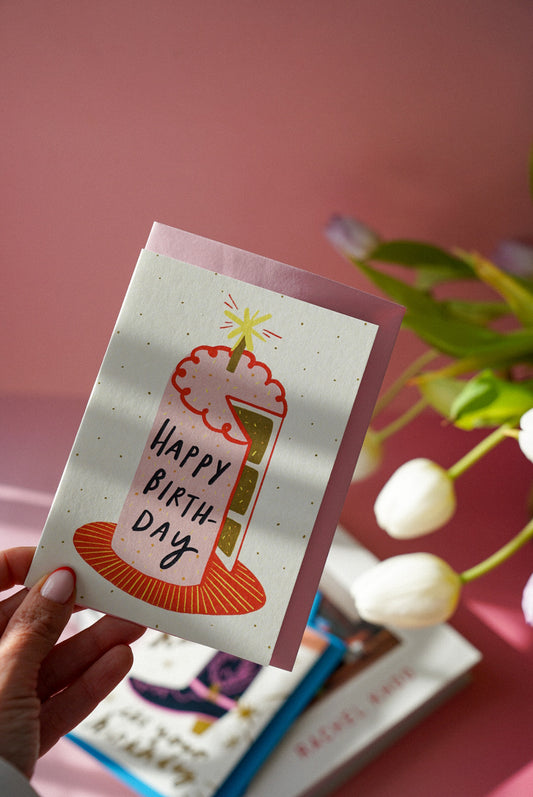 Happy Birthday Pink Cake Card