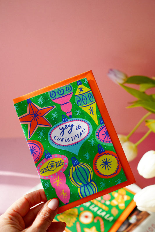 Festive Baubles Christmas Card