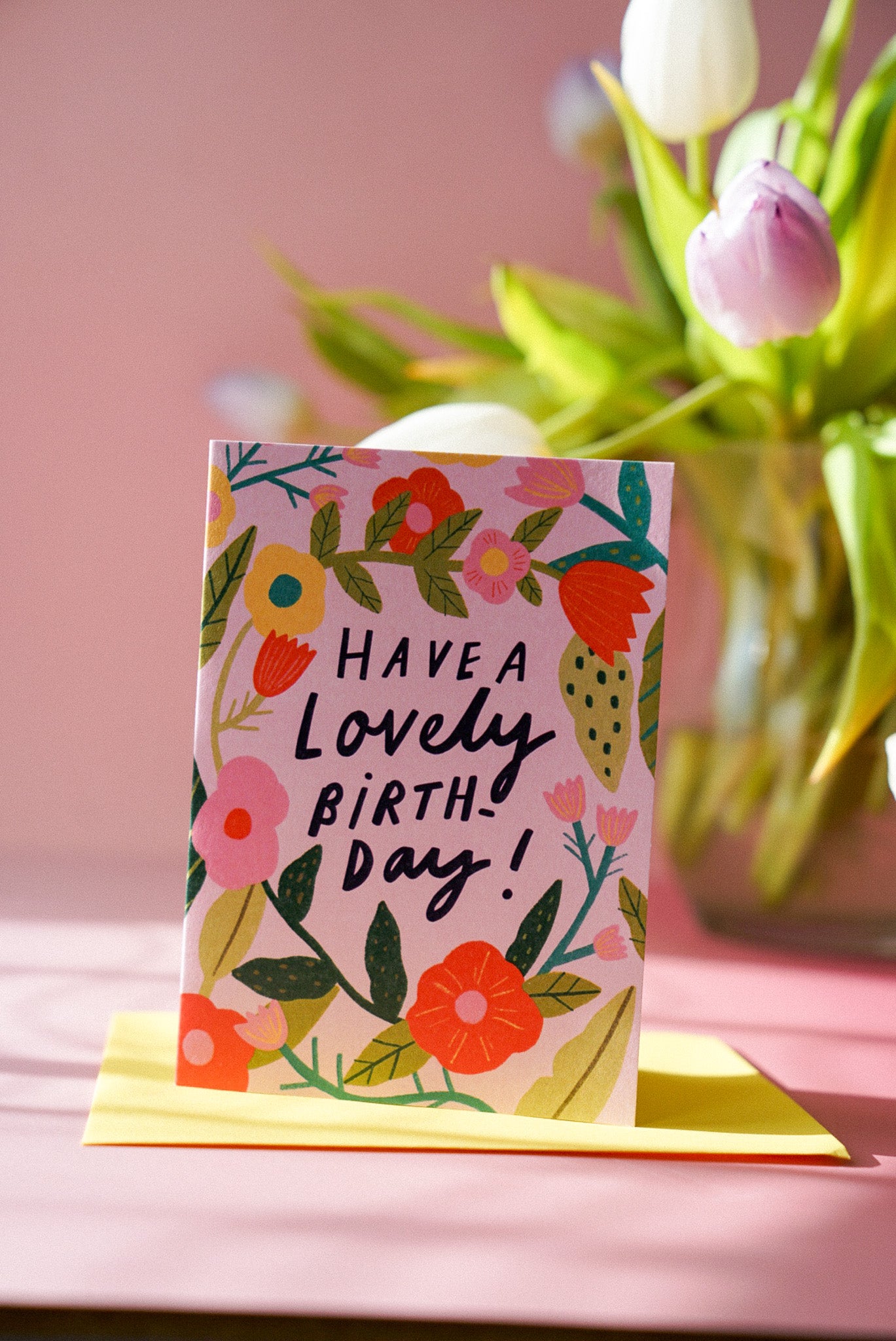 Have A Lovely Birthday Floral Patterned Birthday Card