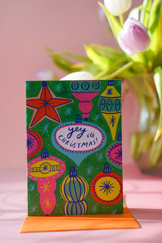Festive Baubles Christmas Card