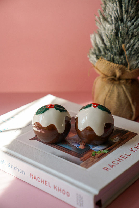 Christmas Pudding Salt and Pepper Shakers