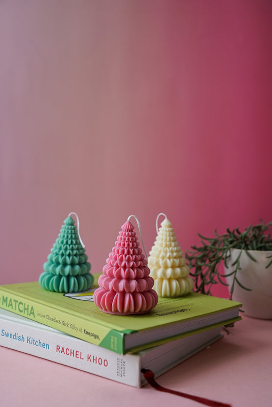 Origami Christmas Tree Candles