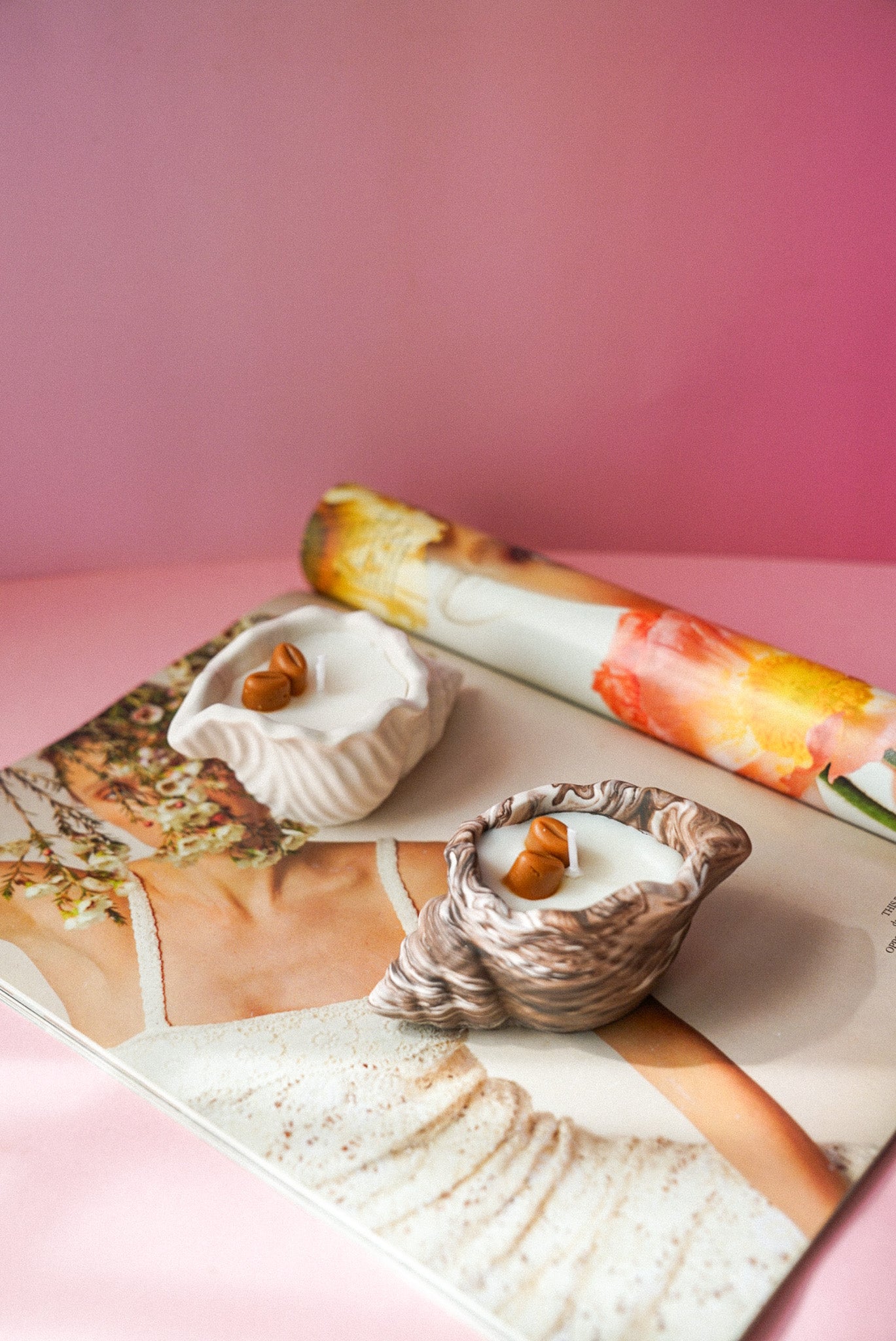Coffee Bean Candle in a Shell
