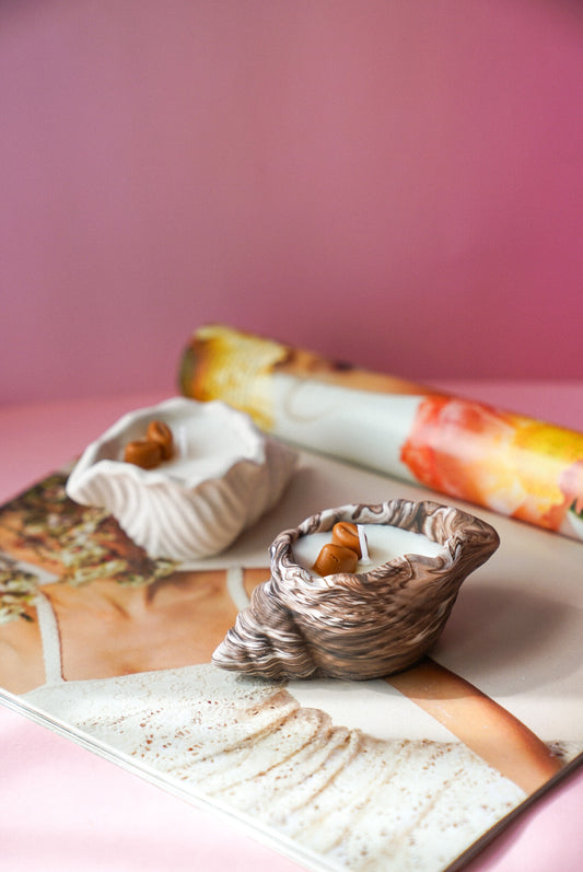 Coffee Bean Candle in a Shell