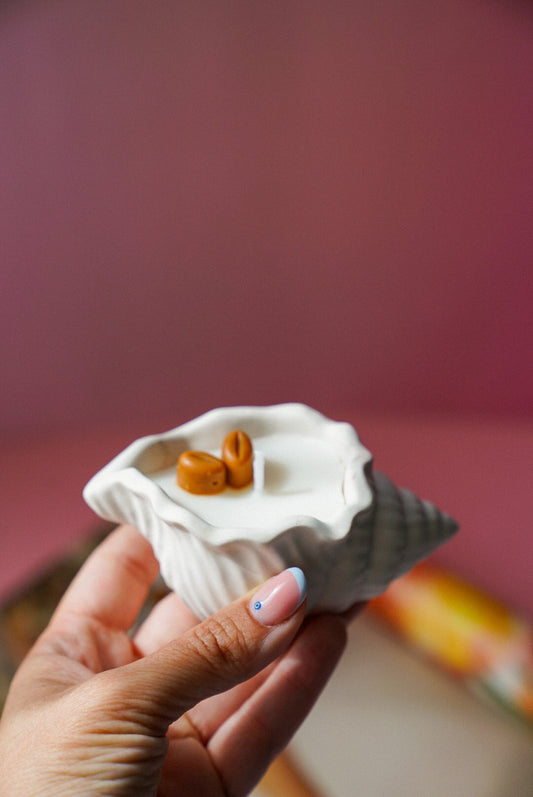 Coffee Bean Candle in a Shell