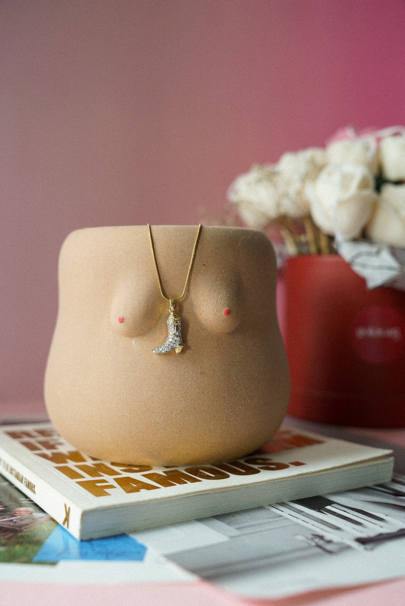 Cowboy Boot Gold Plated Necklace