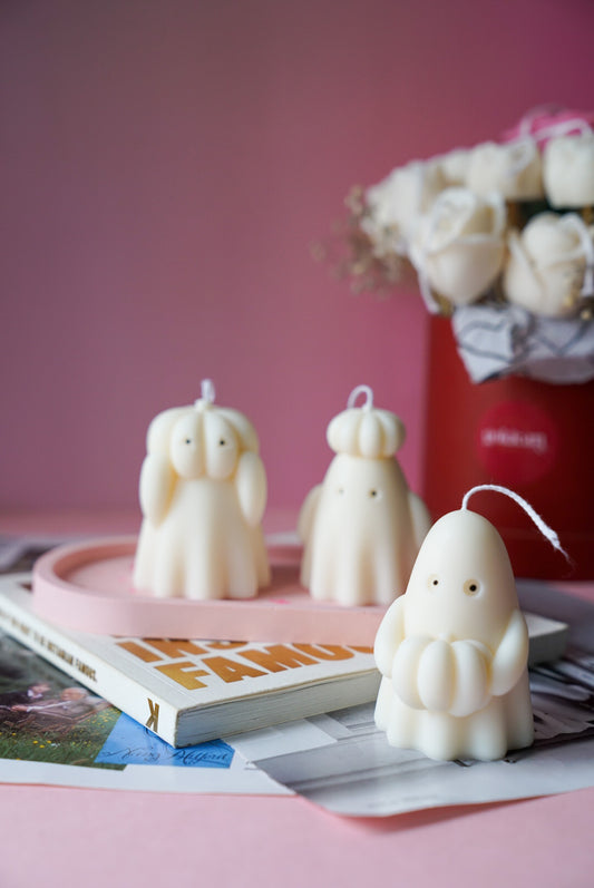 Ghost with Pumpkin Soy Wax Candle