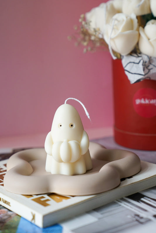 Ghost with Pumpkin Soy Wax Candle