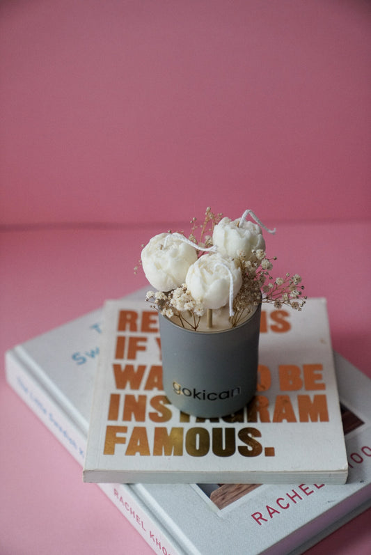 Peony Garden in Grey