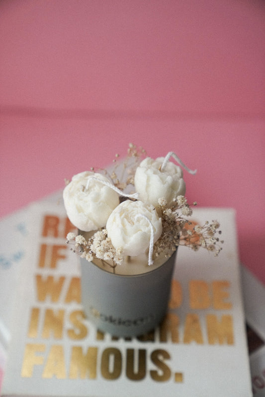 Peony Garden in Grey