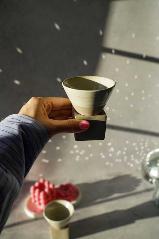 Triangular Cone Shape Ceramic Coffee Cup