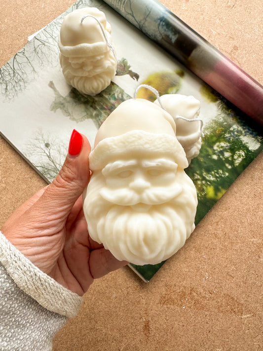 Santa Head Christmas Candle