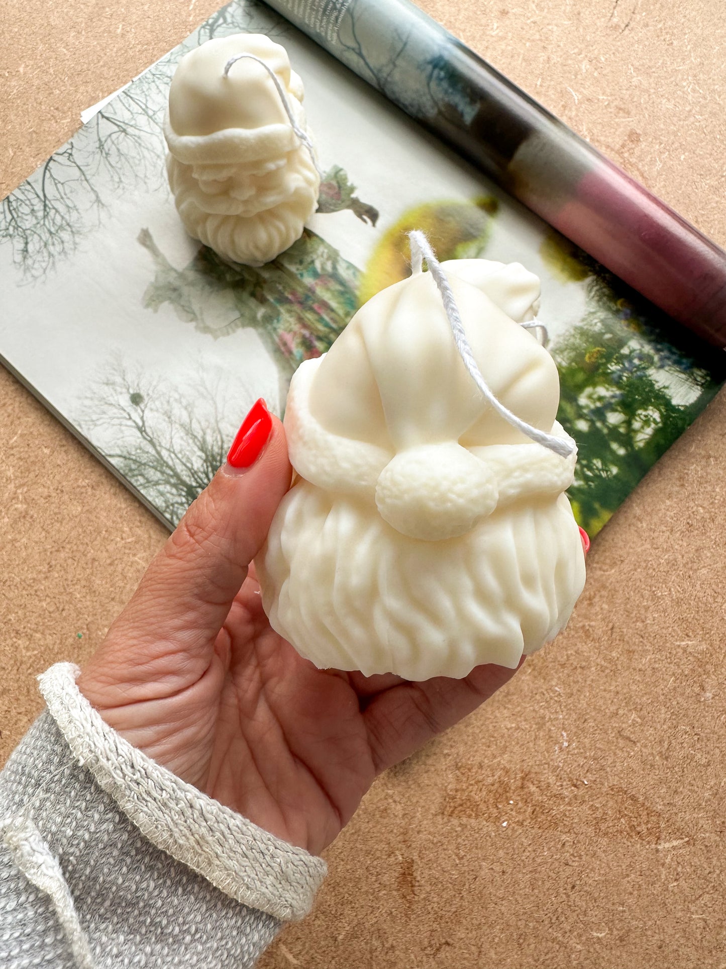 Santa Head Christmas Candle