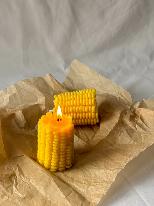 Burning Corn Shaped Soy Wax Candles