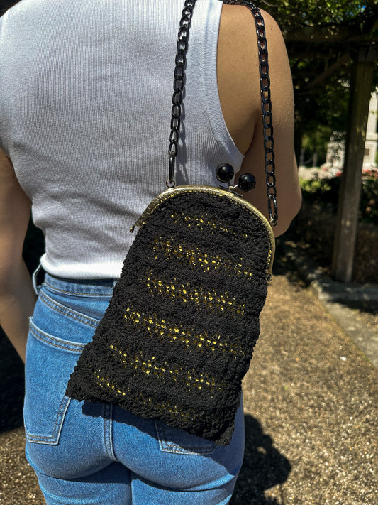 Black Handcrafted Boho Day and Night Bag