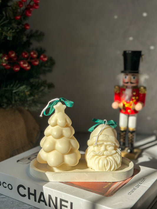 Santa Head Christmas Candle