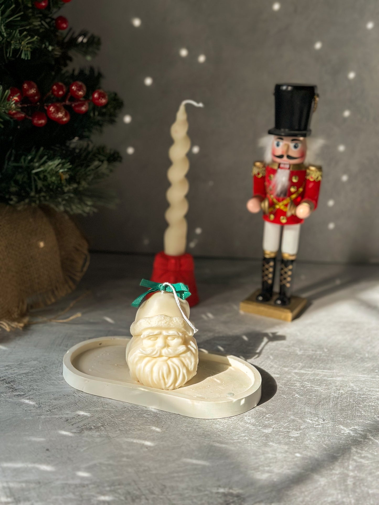 Santa Head Christmas Candle