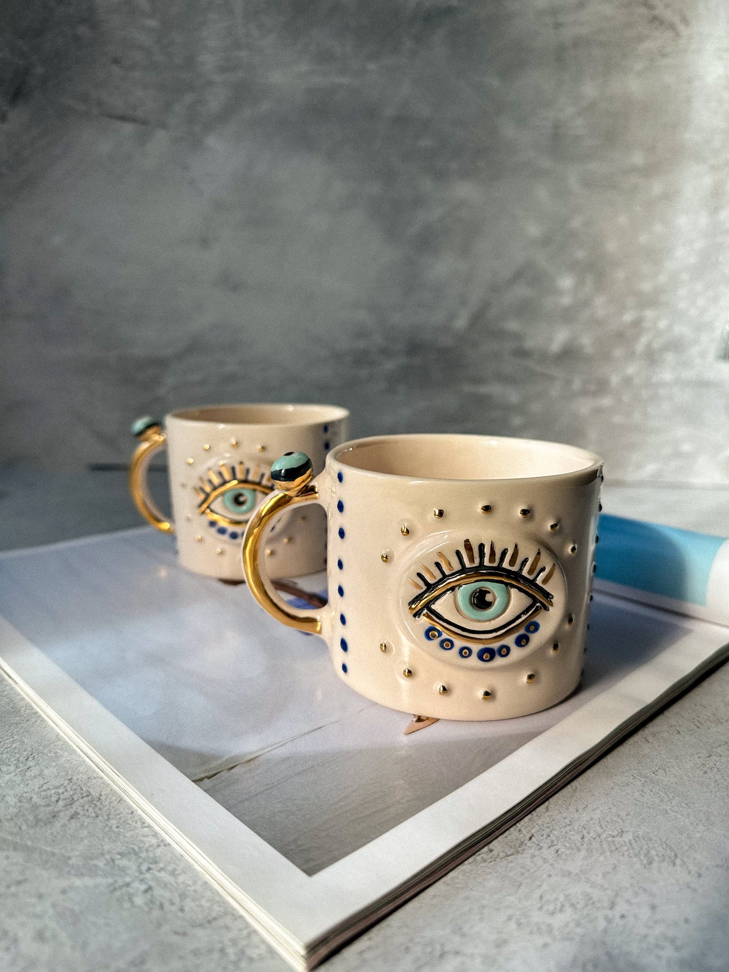 Evil Eye Ceramic Coffee / Tea Cup