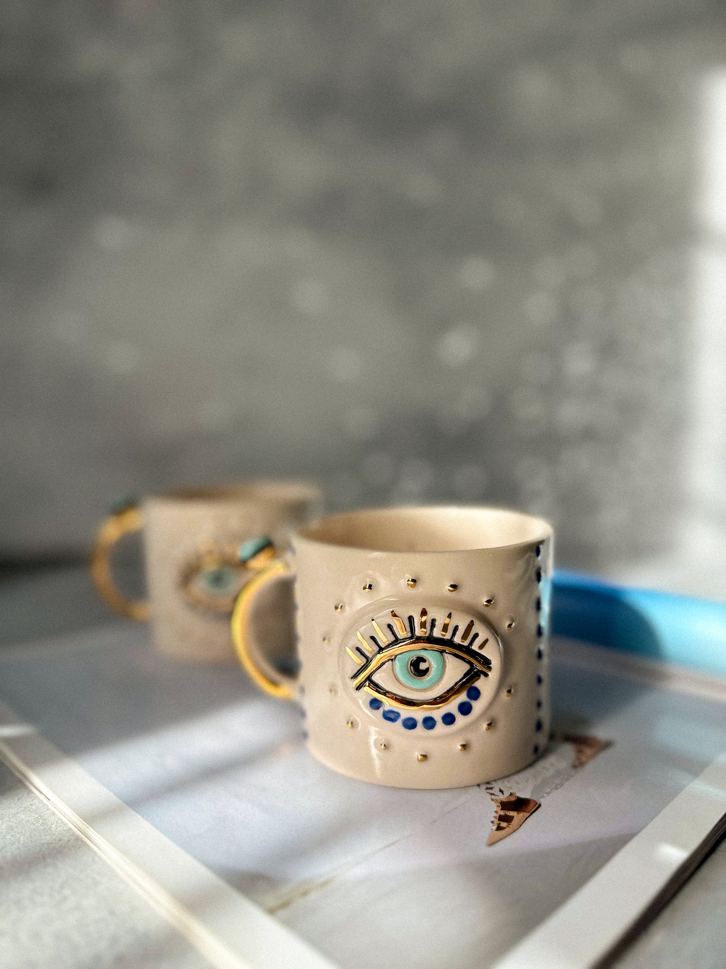 Evil Eye Ceramic Coffee / Tea Cup