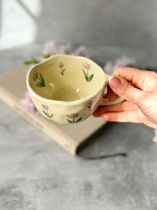 Holding Tulip Ceramic Coffee Cup