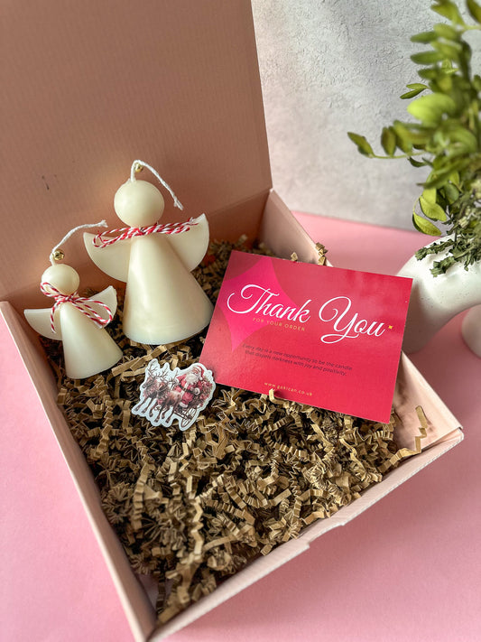 Angel Christmas Candles & Trinket Tray Gift Set