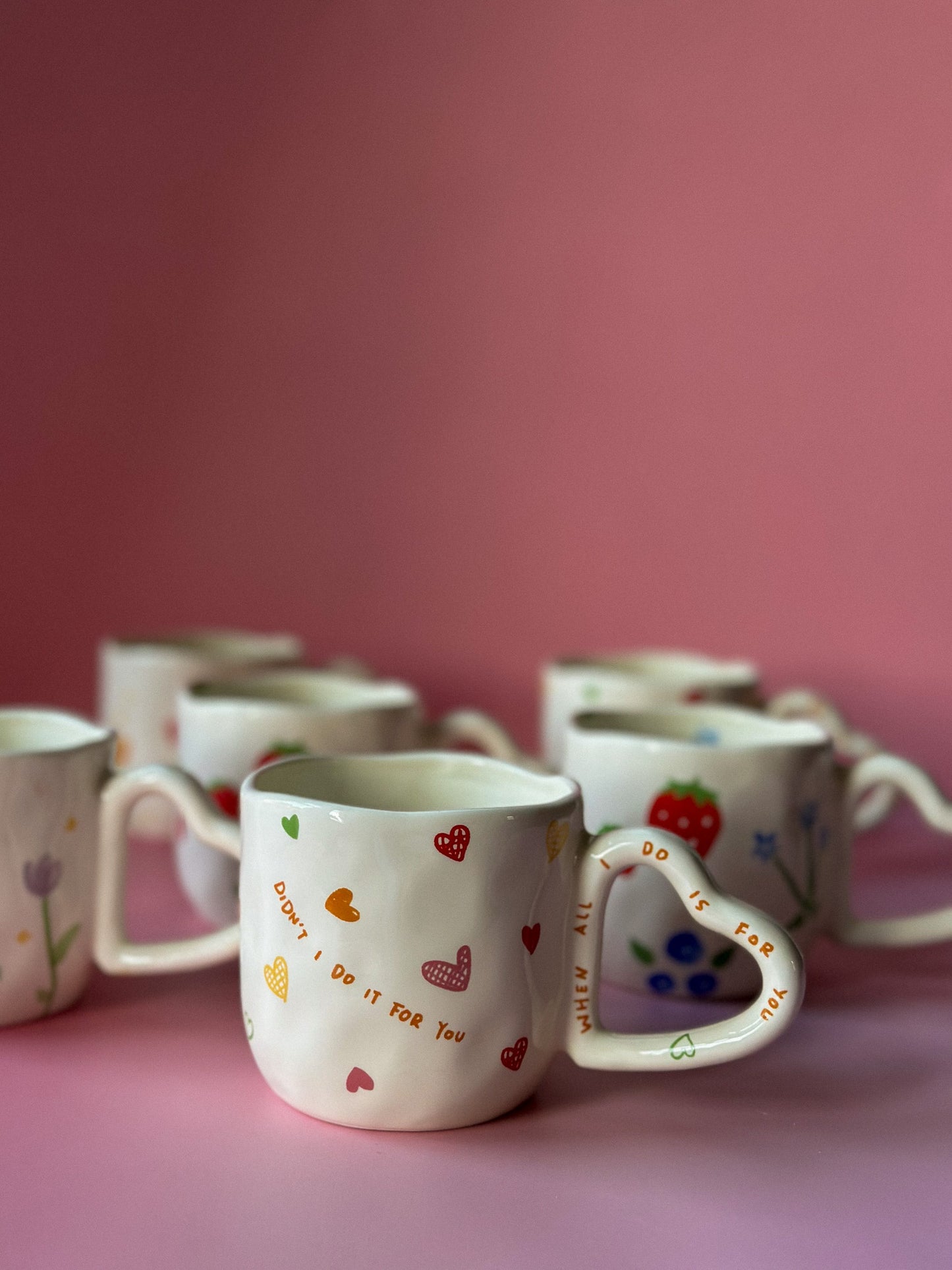 Hand Painted Love Ceramic Coffee Cup / Tea Mug