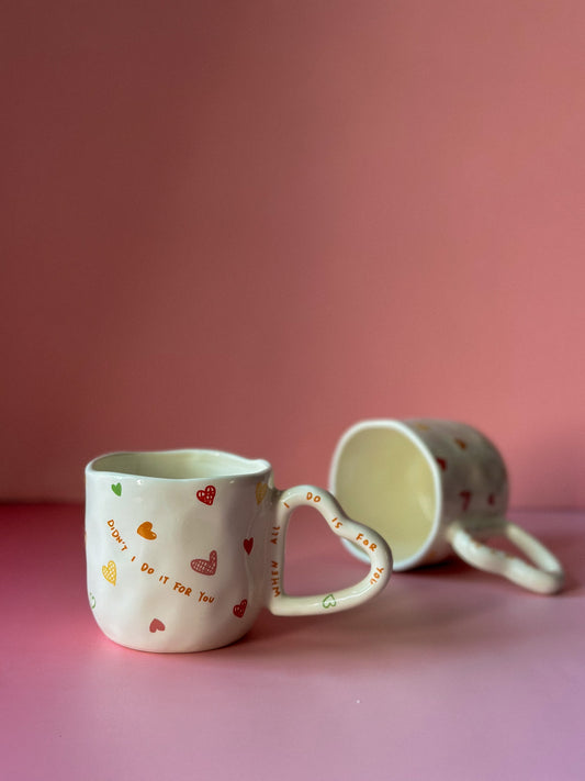 Hand Painted Love Ceramic Coffee Cup / Tea Mug