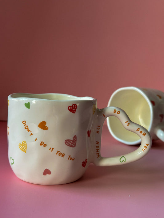 Hand Painted Love Ceramic Coffee Cup / Tea Mug