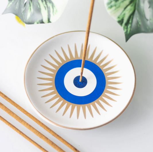 All Seeing Eye Ceramic Incense Holder Plate