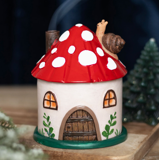 Mushroom House Resin Incense Cone Burner