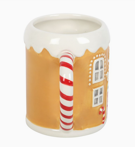 Candy Cane Gingerbread House Christmas Mug – 500ml