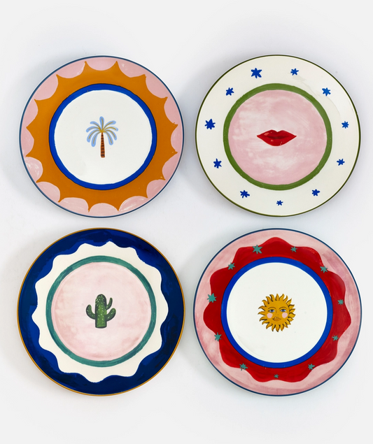 Set of 4 Icon Cake Plates
