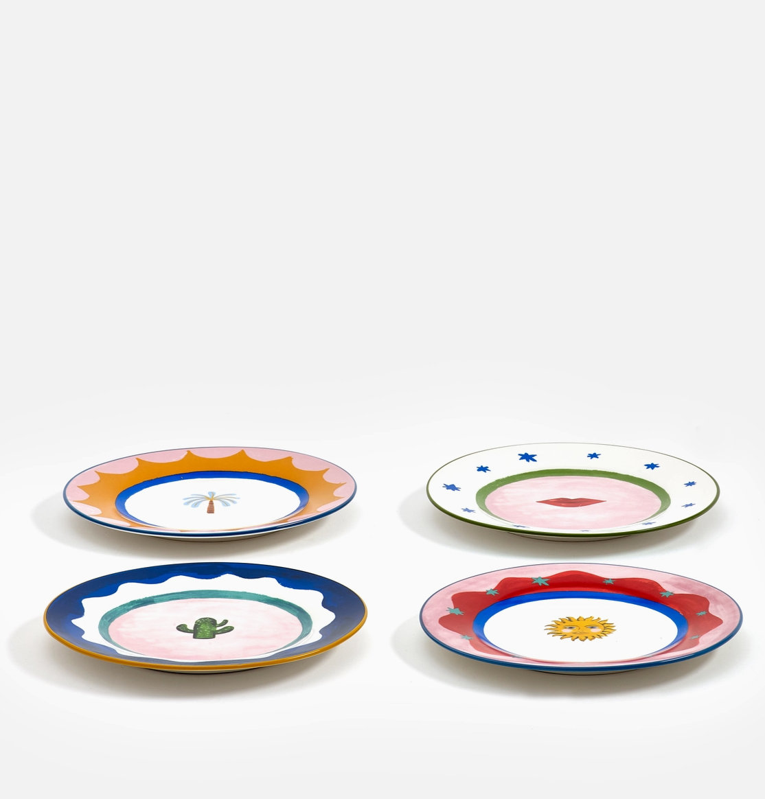 Set of 4 Icon Cake Plates